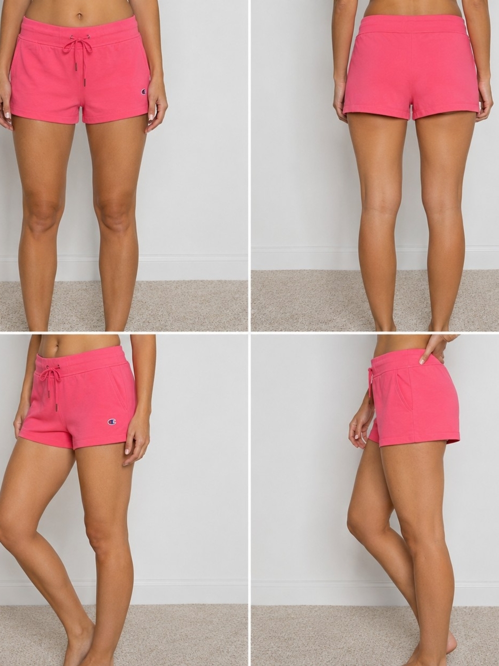 #1191 Champion Peachy Pink Women's Drawstring Athletic Lounge Shorts